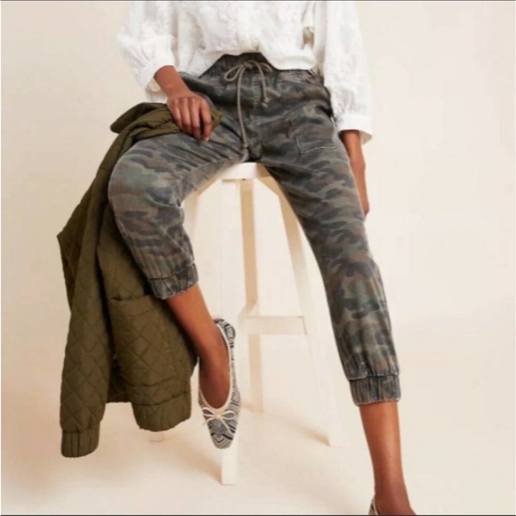 cloth & stone Pants - Cloth & Stone Camo Utility Cargo Joggers Green Small